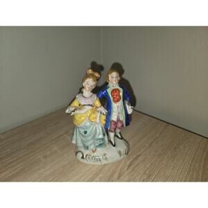 Vintage‎ Occupied Japan Porcelain Hand Painted Man Lady Victorian Figurine 4.5"